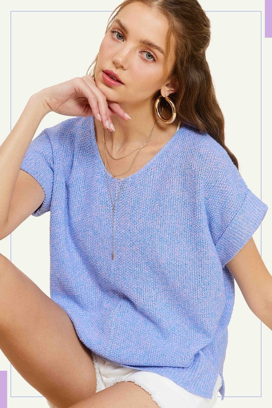 Women's Relaxed Fit Lightweight V-Neck Sweater Top