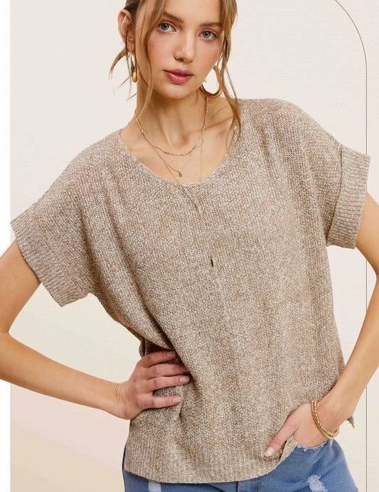 Women's Relaxed Fit Lightweight V-Neck Sweater Top