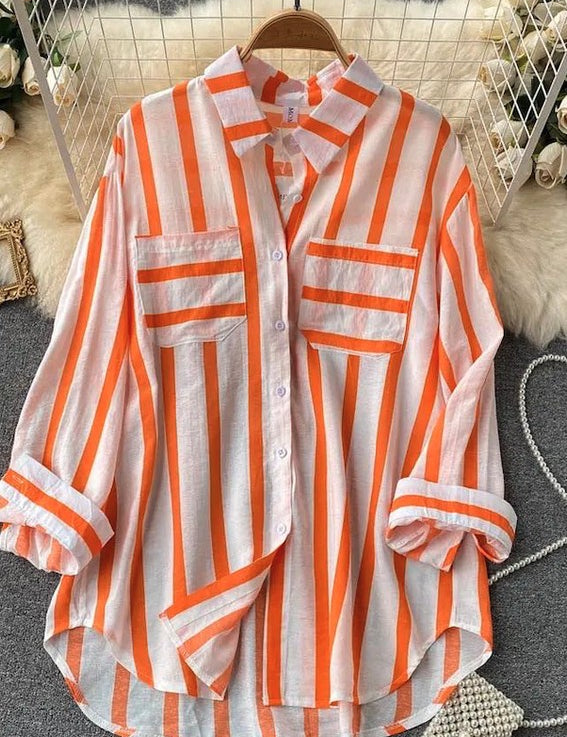 Striped buttoned up shirt