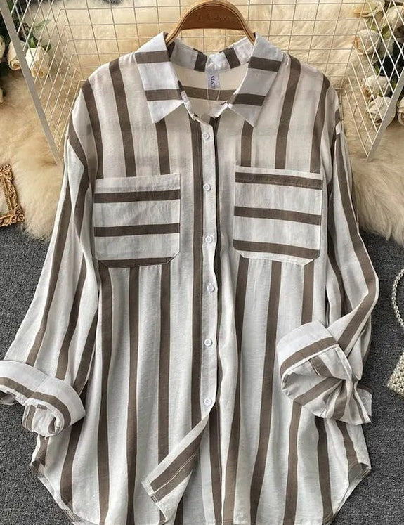 Striped buttoned up shirt