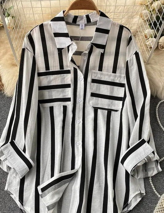 Striped buttoned up shirt