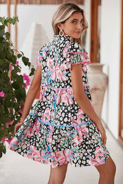 Women's Floral Tiered Mini Dress