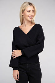 Women's Viscose Cross Wrap Pullover Sweater