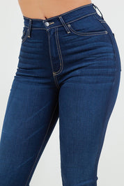 Women's High Rise Boot Cut Jeans in Dark Denim