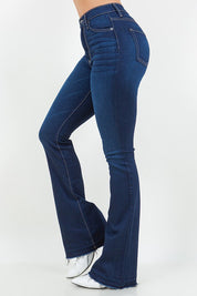 Women's High Rise Boot Cut Jeans in Dark Denim