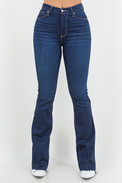 Women's High Rise Boot Cut Jeans in Dark Denim