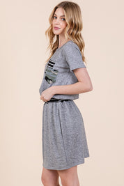 Women's Casual Regular Fit Sweater Dress with Pockets