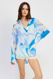 Women's Printed Oversized Shirt