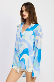 Women's Printed Oversized Shirt