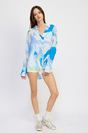 Women's Printed Oversized Shirt