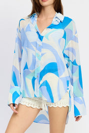 Women's Printed Oversized Shirt