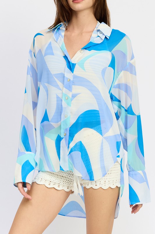 Women's Printed Oversized Shirt