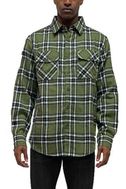 Men's Regular Fit Full Plaid Checkered Flannel Shirt