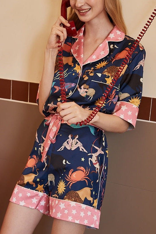 Women's Printed Two-Piece Pajama Set