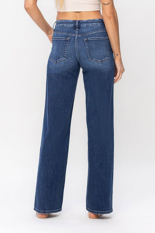 Women's High Rise Loose Fit Stretch Denim Jeans