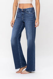 Women's High Rise Loose Fit Stretch Denim Jeans