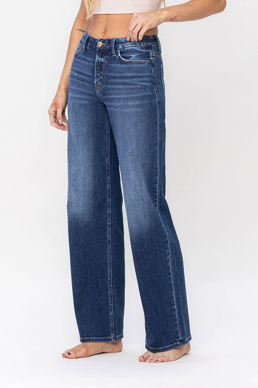 Women's High Rise Loose Fit Stretch Denim Jeans