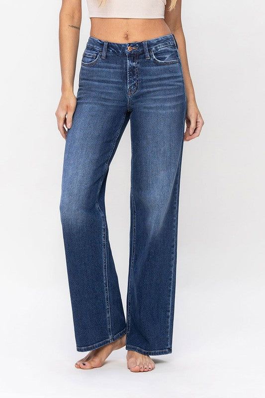 Women's High Rise Loose Fit Stretch Denim Jeans