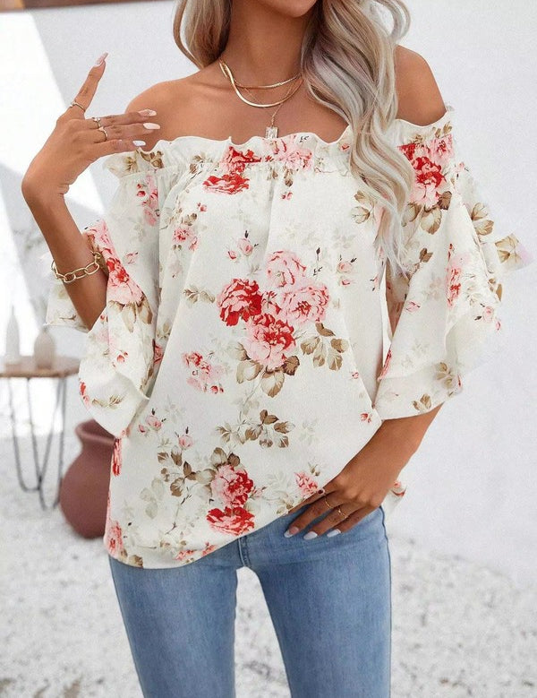 Women's Floral Off Shoulder Blouse