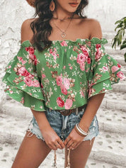 Women's Floral Off Shoulder Blouse