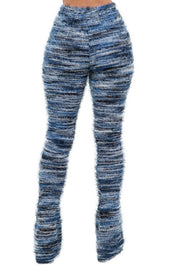 Women's High-Waisted Fringe Striped Bell Bottom Pants