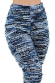 Women's High-Waisted Fringe Striped Bell Bottom Pants