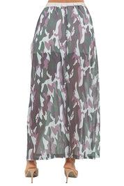 Women's Cargo Style Long Maxi Skirt with Elasticized Waist