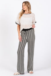 Women's High-Waisted Stripe Knit Pants