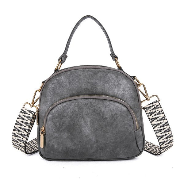 Women's Trendy Vegan Leather Crossbody Bag with Removable Strap