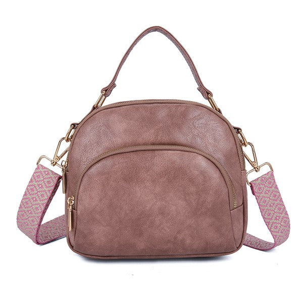 Women's Trendy Vegan Leather Crossbody Bag with Removable Strap