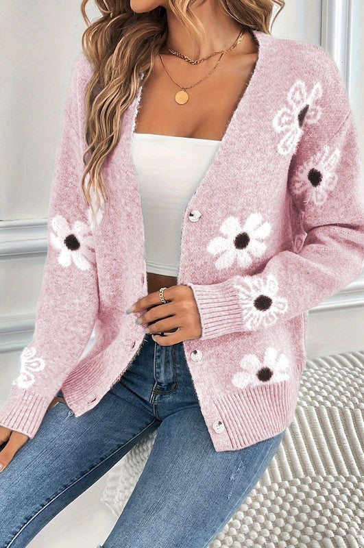 Women's Floral Pattern Cardigan