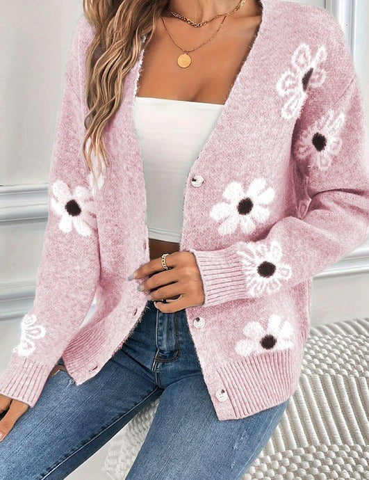 Women's Floral Pattern Cardigan