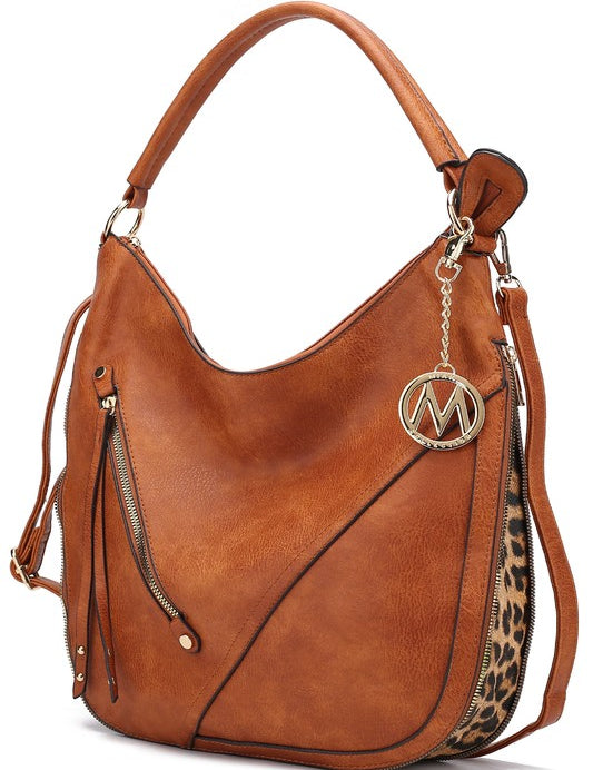 Women's Faux Leather Hobo Bag with Adjustable Strap