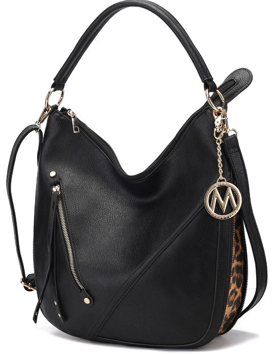 Women's Faux Leather Hobo Bag with Adjustable Strap