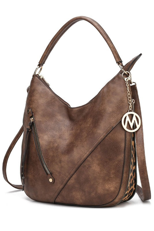 Women's Faux Leather Hobo Bag with Adjustable Strap