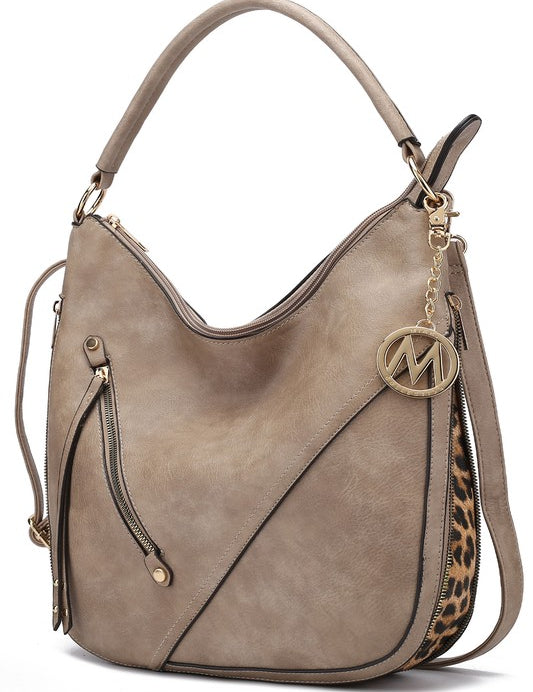 Women's Faux Leather Hobo Bag with Adjustable Strap