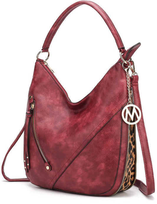 Women's Faux Leather Hobo Bag with Adjustable Strap