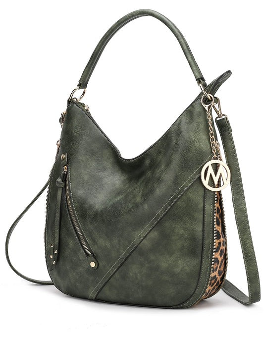 Women's Faux Leather Hobo Bag with Adjustable Strap