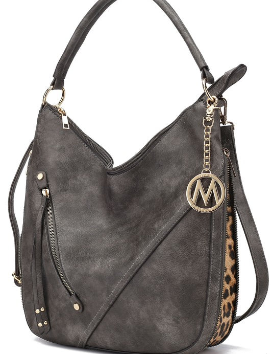 Women's Faux Leather Hobo Bag with Adjustable Strap