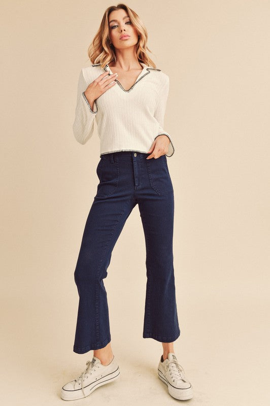 Women's Flared Mid-Rise Denim Pants