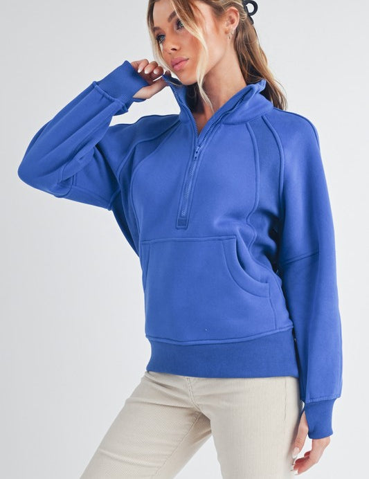 Long Dove Funnel Neck Half Long Zip