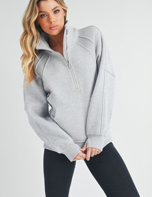 Long Dove Funnel Neck Half Long Zip