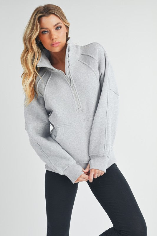 Long Dove Funnel Neck Half Long Zip