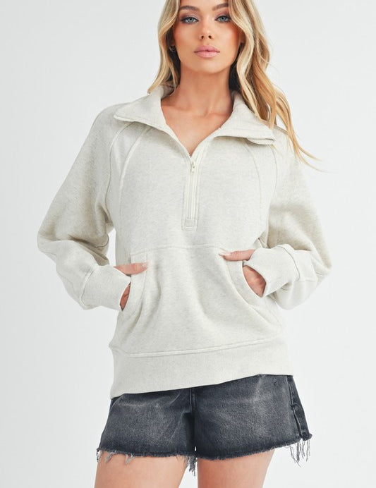 Long Dove Funnel Neck Half Long Zip