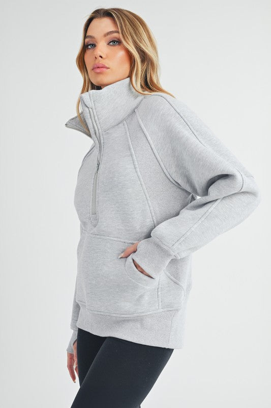 Long Dove Funnel Neck Half Long Zip