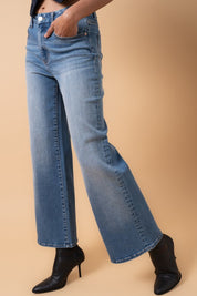 Women's High Rise Relaxed Wide Leg Denim Pants