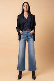 Women's High Rise Relaxed Wide Leg Denim Pants