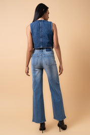 Women's High Rise Relaxed Wide Leg Denim Jeans