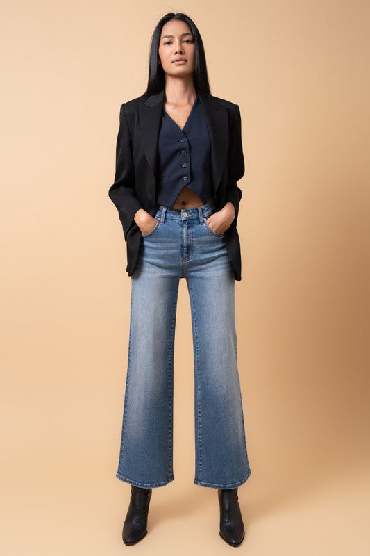 Women's High Rise Relaxed Wide Leg Denim Jeans