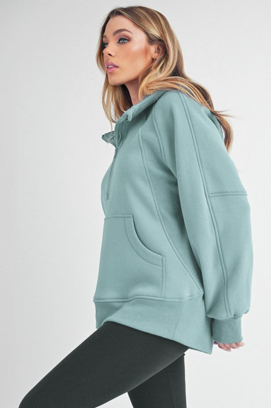 Women's Long Drea Half-Zip Fleece Hoodie